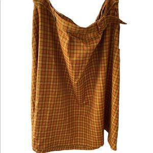 ModCloth fall academia orange plaid shirt office plus size